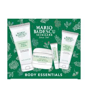 imageMario Badescu Best of Body Essentials 4 Piece Kit Skincare Gift Set Includes Lip Balm Coconut Scrub Coconut Body Butter ampamp Special Hand Cream With Vitamin E